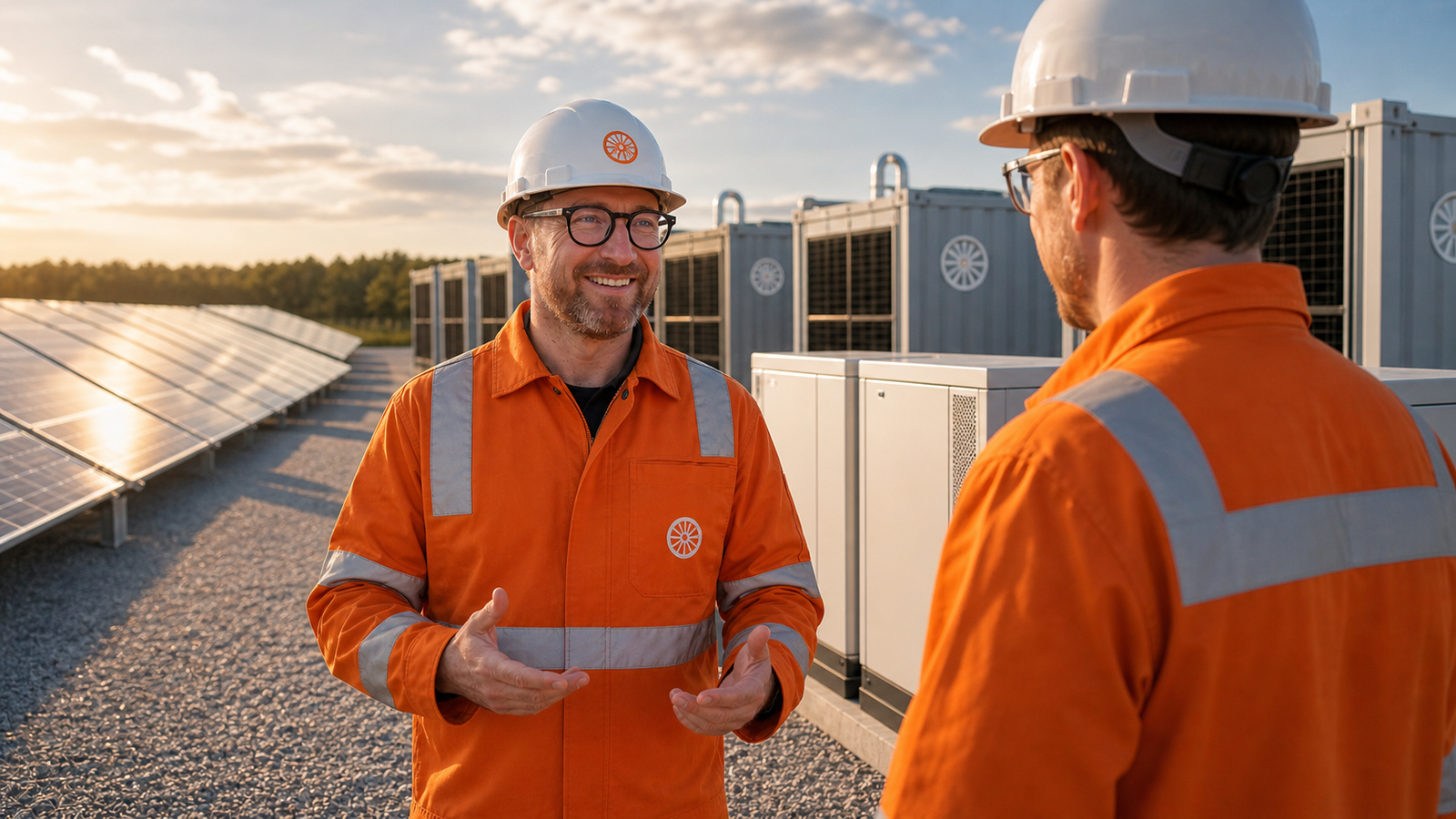 Orange Wheel engineers at site